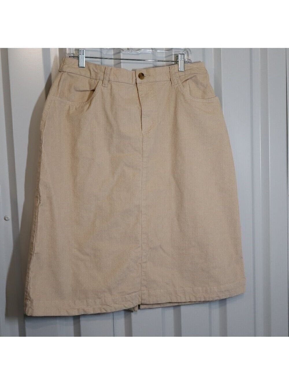 Pact Womens Organic Cotton Blend Corduroy Skirt Cream Sz XL NWT Granola Classic